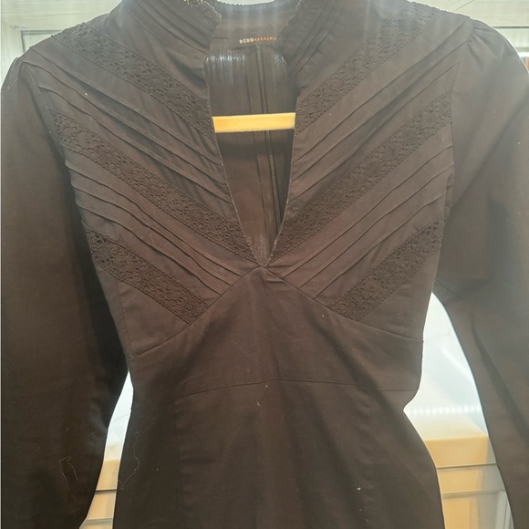 BCBGMaxAzria Black with Lace Detail and Zipper Top - Picture 2 of 5
